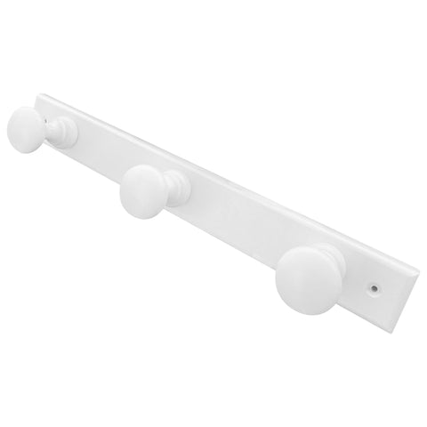 Kukicu White Wall Coat Rack – Wooden Wall Hanger 3 Hooks – Nordic Design Wall Hanger for Entryway, Bedroom, Living Room, Children's (White)