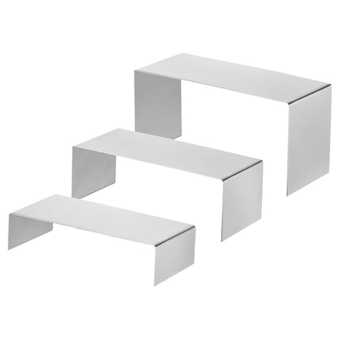 sourcing map Purse Display Stand 3 Pack Jewelry Display Riser Metal Shoe Rack for Home Boutique Store - Silver