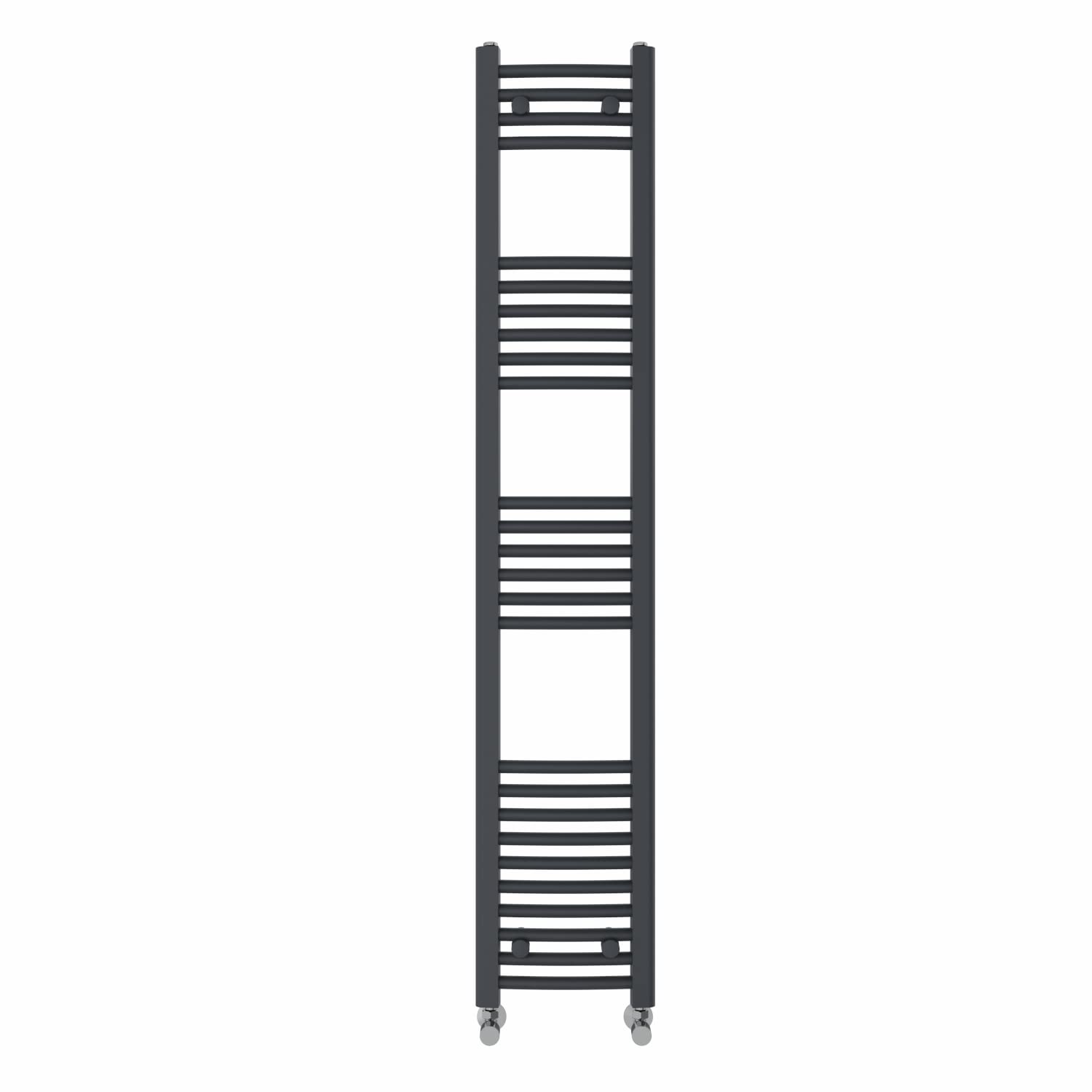 NRG Anthracite Heated Towel Rail Curved Designer Radiator - 1600×300mm