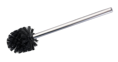 WENKO 19946100 Spare brush with stainless steel handle Black for WC brush sets, Metal Stainless steel, 8 x 35 x 8 cm, Shiny