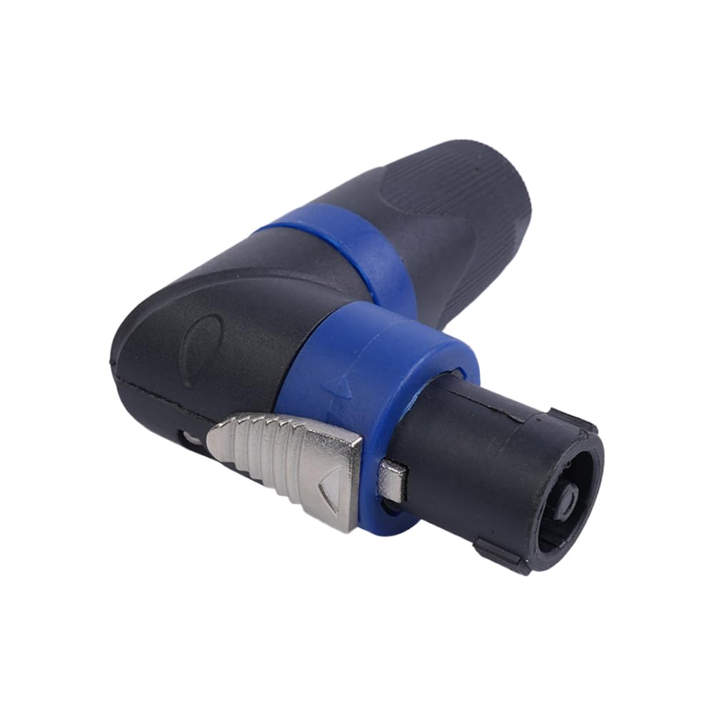 VOANZO 90° Angle NL4FC Speakon Au-dio Connector, 4 Pin Right Angle Adapter for High Power Speaker, Twist Lock Connector for NL4FC, NL4FX, NLT4X