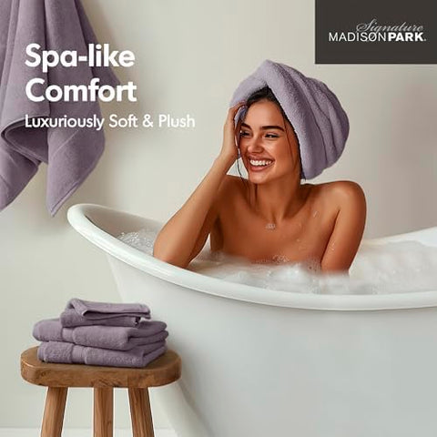 Madison Park SIGNATURE 800GSM 100% Cotton Luxurious Bath Towel Set Highly Absorbent, Quick Dry, Hotel & Spa Quality for Bathroom, 30 x 54