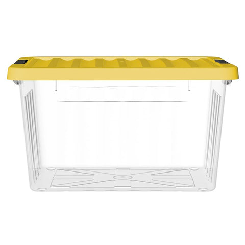 Cetomo 15L*6 Storage Boxes with Lids, Plastic Storage Box with Secure Side Latches, PP Nestable and Stackable Clear Organizer for Home, Office