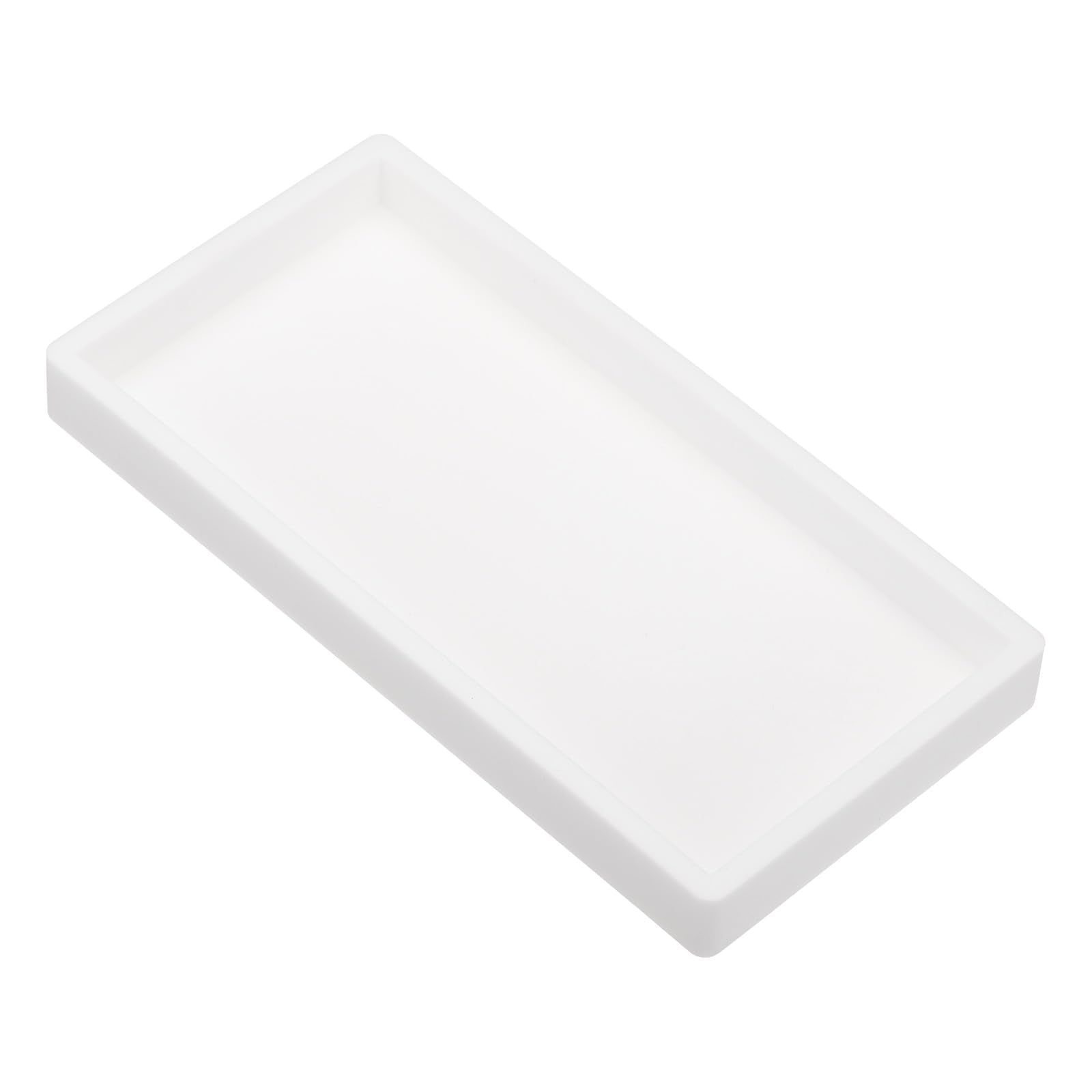 PATIKIL Silicone Bathroom Tray, 8" x 4" Soap Dispenser Tray Jewelry Organizer Dish for Restroom, Dresser, Kitchen Sink for Jewelry, Coin, Key