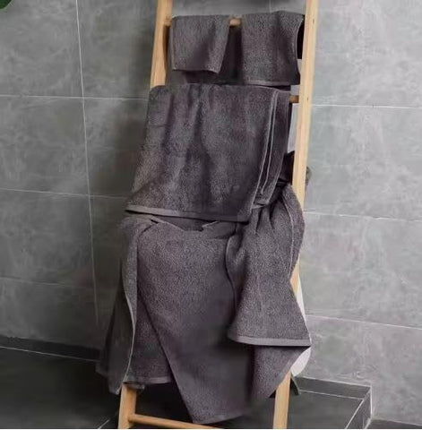 D.Sirez Signature Collection – Luxury 6 Piece Charcoal Grey Towel Set, 650 GSM Cotton Bathroom Towels, 2 Bath Towels, 2 Hand Towels & 2 Face Cloths