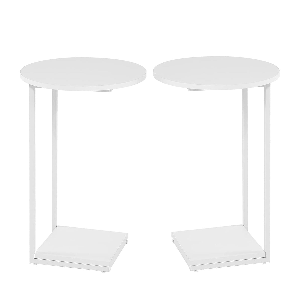 HDANI C-Shaped Side Table,Round End Table under Sofa,Bedside Table,Sofa Side Table with Metal Frame, Small Coffee Snack Table for Living Room