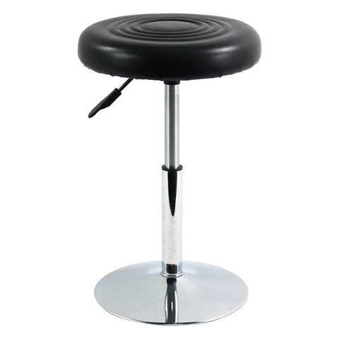 FURWOO PU Leather Short Round Cushion Spa Stool Height Adjustable Swivel Salon Stool for Home Kitchen Barber Shop Small(Black)