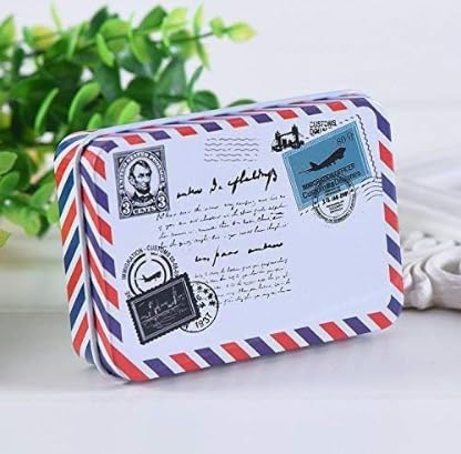 SquarezhenBo Creative Beautiful Mini Tin Metal Container Small Rectangle Storage Box Case Envelope Sneakers and Bins Storage and Organisation