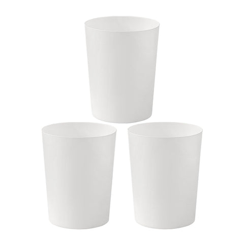 Cetomo 7.2L*3 Plastic Waste Paper Bin, Trash Can, Small Bins, Bedroom Bin, Round Waste Basket for Kitchen Rooms, Nesting, Matte, Frosted, Minimalist