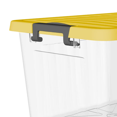 Cetomo 15L*6 Storage Boxes with Lids, Plastic Storage Box with Secure Side Latches, PP Nestable and Stackable Clear Organizer for Home, Office