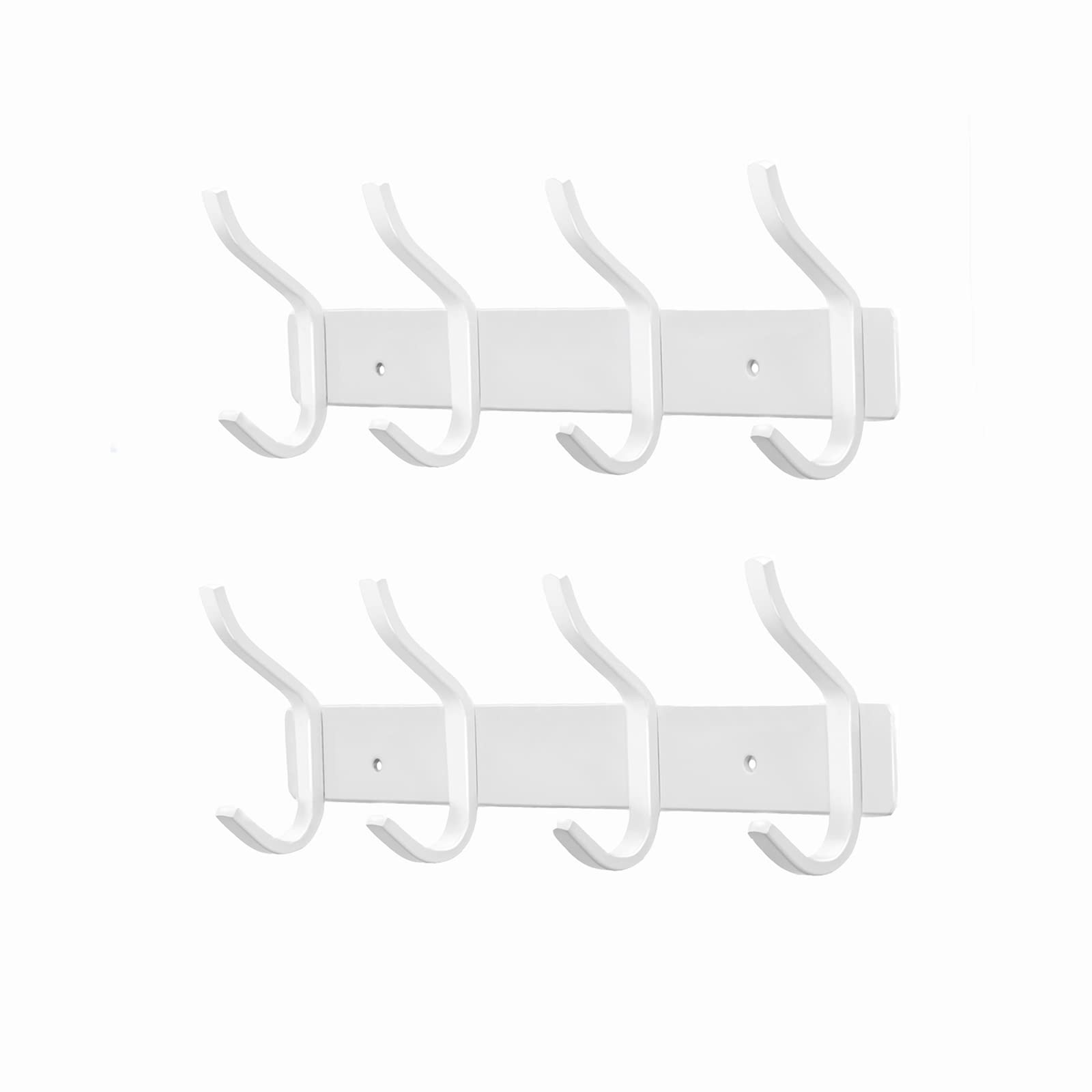 MEIJO Coat Hooks Wall Mounted, Coat Rack Wall Mounted Stainless Steel with 4 Hooks Heavy Duty Coat Hooks for Door, Bedroom, Bathroom, Kitchen