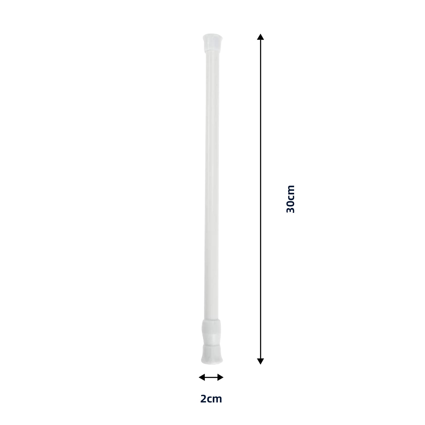 30-50cm Extendable White Net Curtain Rod for Cupboards and Windows