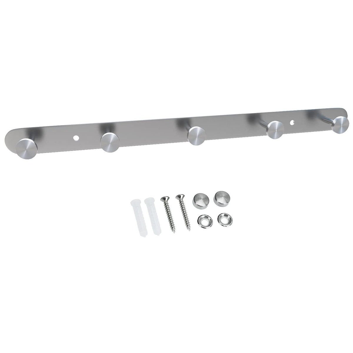 INTIRILIFE Stainless steel coat rack Modell A - 5 Hooks - coat hook rack wall mount wall hook wardrobe in 5 different designs