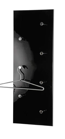 HAKU Wardrobe Chrome, Black, Mdf, Metal - Dim.: W 80 cm X H 30 cm X D 6 cm, Style: Modern