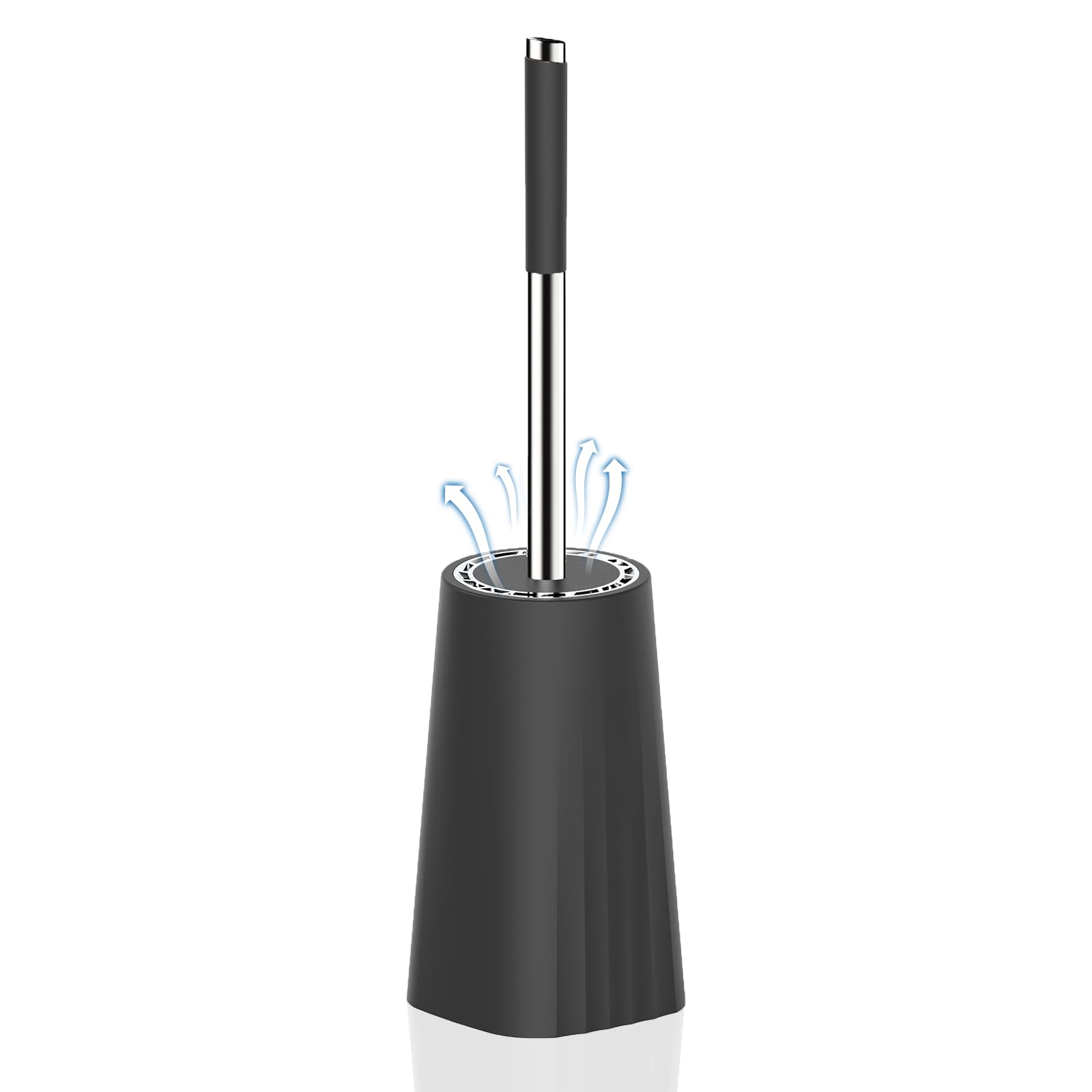 SetSail Toilet Bowl Brush and Holder for Bathroom Cleaning, Black, 1 Pack