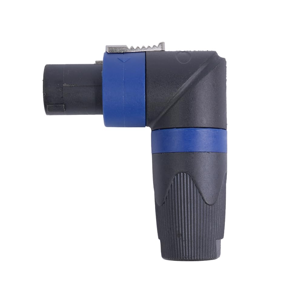 VOANZO 90° Angle NL4FC Speakon Au-dio Connector, 4 Pin Right Angle Adapter for High Power Speaker, Twist Lock Connector for NL4FC, NL4FX, NLT4X