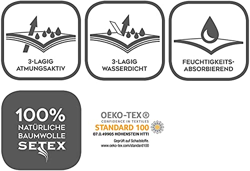 Setex Waterproof Towelling Incontinence Sufferers/for Use As for Hygiene Conscious Mattress Protector Mattress Protection, COTTON, white