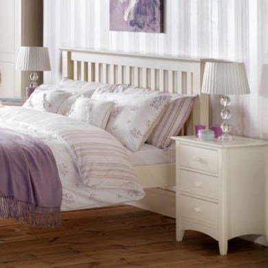 Julian Bowen Cameo Bedside Table, 3 Drawer, White - H63 x W43 x D43cm