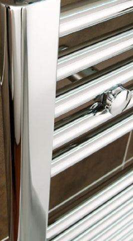 800mm Wide Chrome Heated Towel Rail Radiator Straight Flat Bathroom Warmer Rack Central Heating Turkish Zone (800mm Wide x 800mm Height)