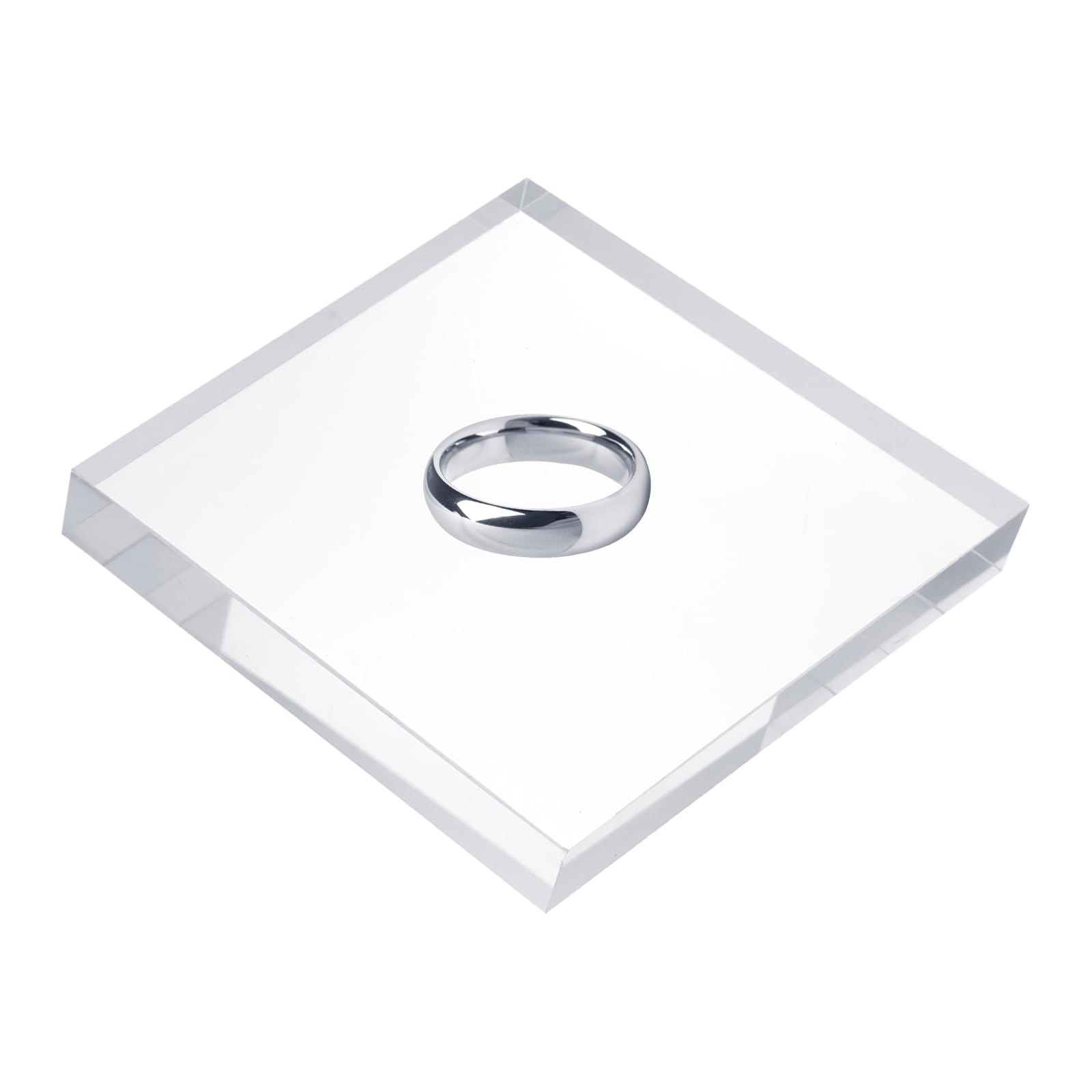 sourcing map Acrylic Square Display Blocks, 177.8 x 177.8 mm/7" x 7" Clear Jewelry Display Base Polished Cube Riser Stand Display Holder Base for