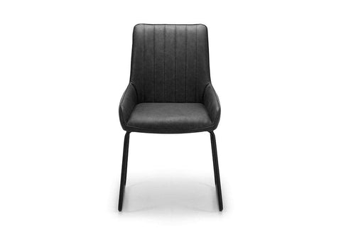 Julian Bowen Soho Bar Stool, Faux Leather, Black - H108 x W48 x D57cm