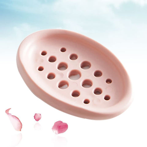 Alipis Silicone Soap Dish With Drainage Oval Soap Holder For Bathroom