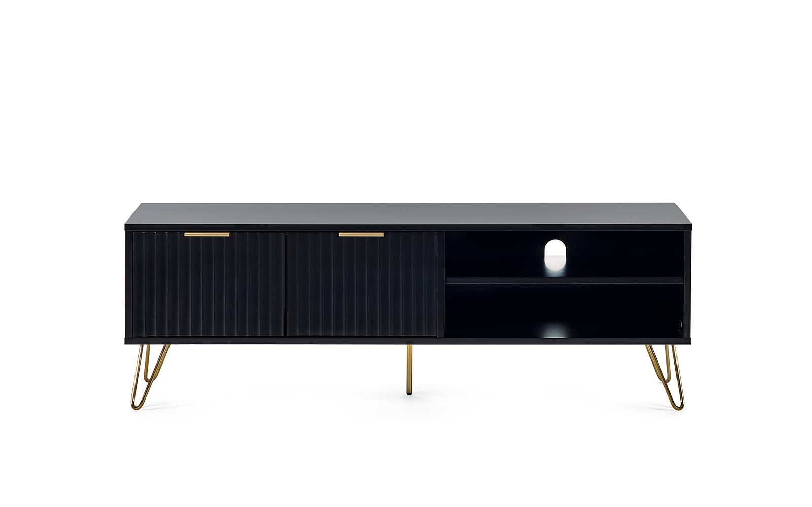 Julian Bowen Murano TV Unit for up to 65" TVs, Black - H50 x W150 x D40cm