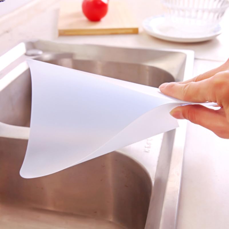 PRETYZOOM 2 Pack Sink Guard Splashproof Baffle with Suction Cups Kitchen Deflector for Basin and Bathroom Water Shield Helps Prevent Splashing on