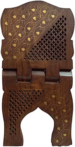 Garden Of Arts Wooden Handmade Quran Geeta Bible Holder Support Stand Reading Book Holder Display Folding Religious Prayer Stand Wooden Holy Book