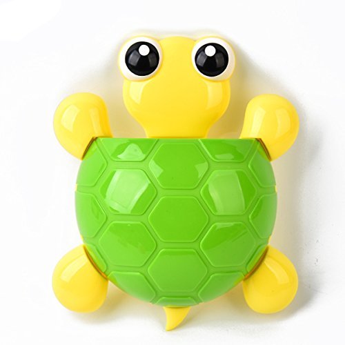 Bestga Creative Cute Cartoon Turtle Kids Wall Suction Cup Mount Toothbrush Toothpaste Holder Pencil Pen Phone Container Box Travel Organizer Plastic