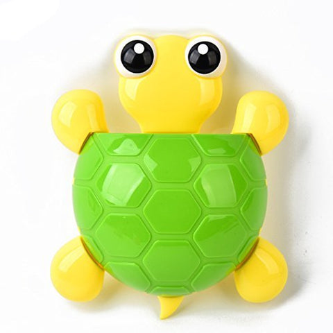 Bestga Creative Cute Cartoon Turtle Kids Wall Suction Cup Mount Toothbrush Toothpaste Holder Pencil Pen Phone Container Box Travel Organizer Plastic