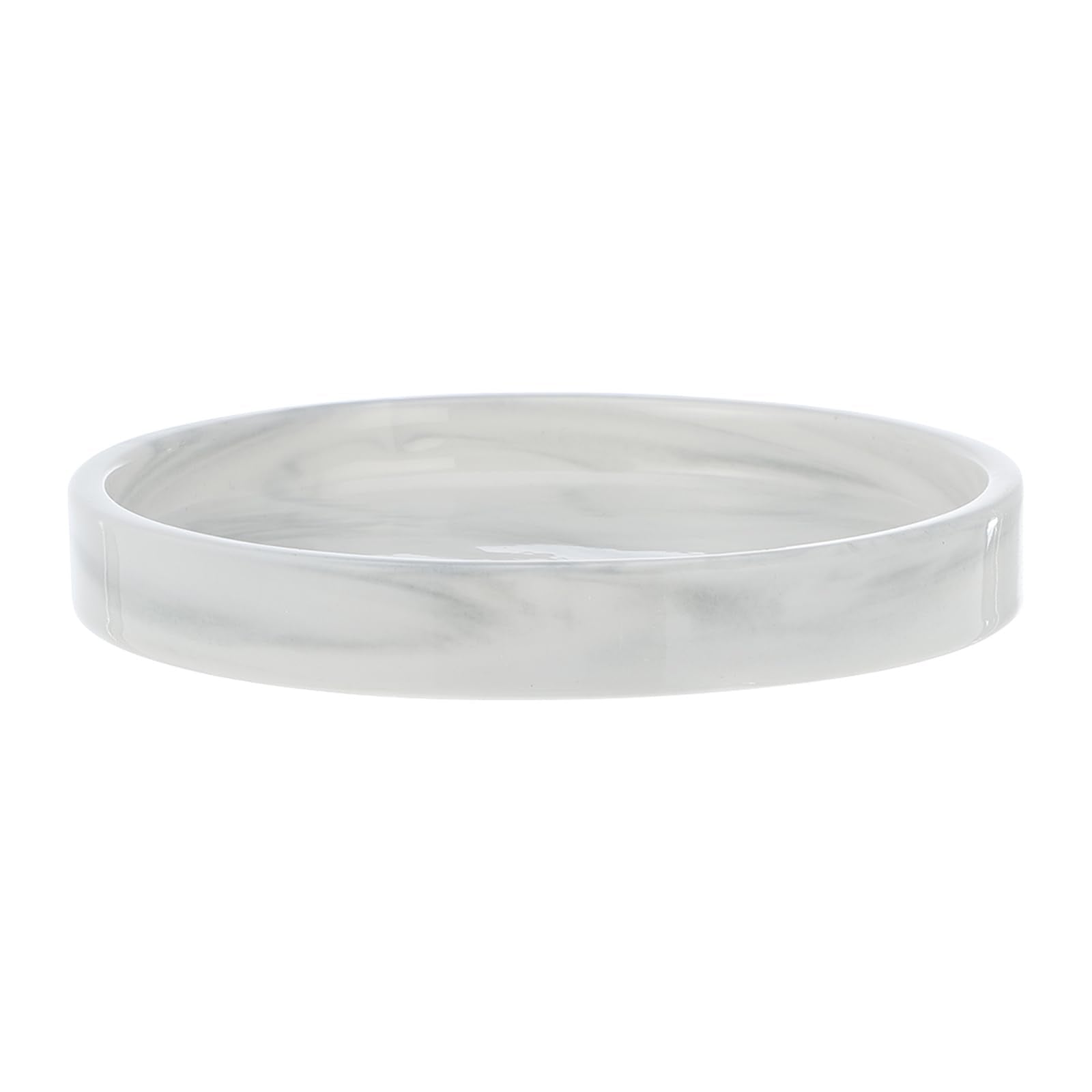 Cabilock Vanity Tray Marble Design Ceramic Storage Plate 7 Inches Elegant Home Adornment Skid-resistant Marble Tray