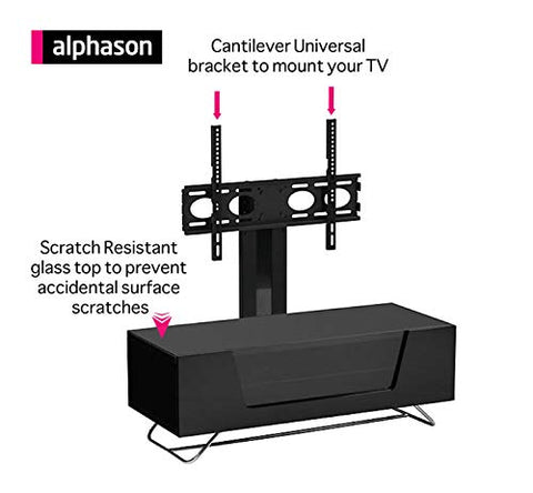 Alphason Chromium 2 1000 TV Cabinet & Bracket - Grey