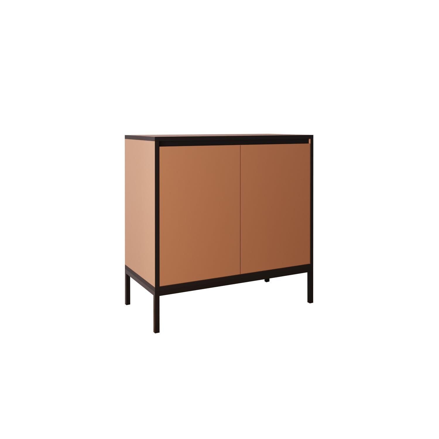 Wooden Shoe Rack Cabinet-80 cm Multipurpose Cupboard and Sideboard with 2 Closed Shelves, Modern Shoe Storage Cabinet with Elegant