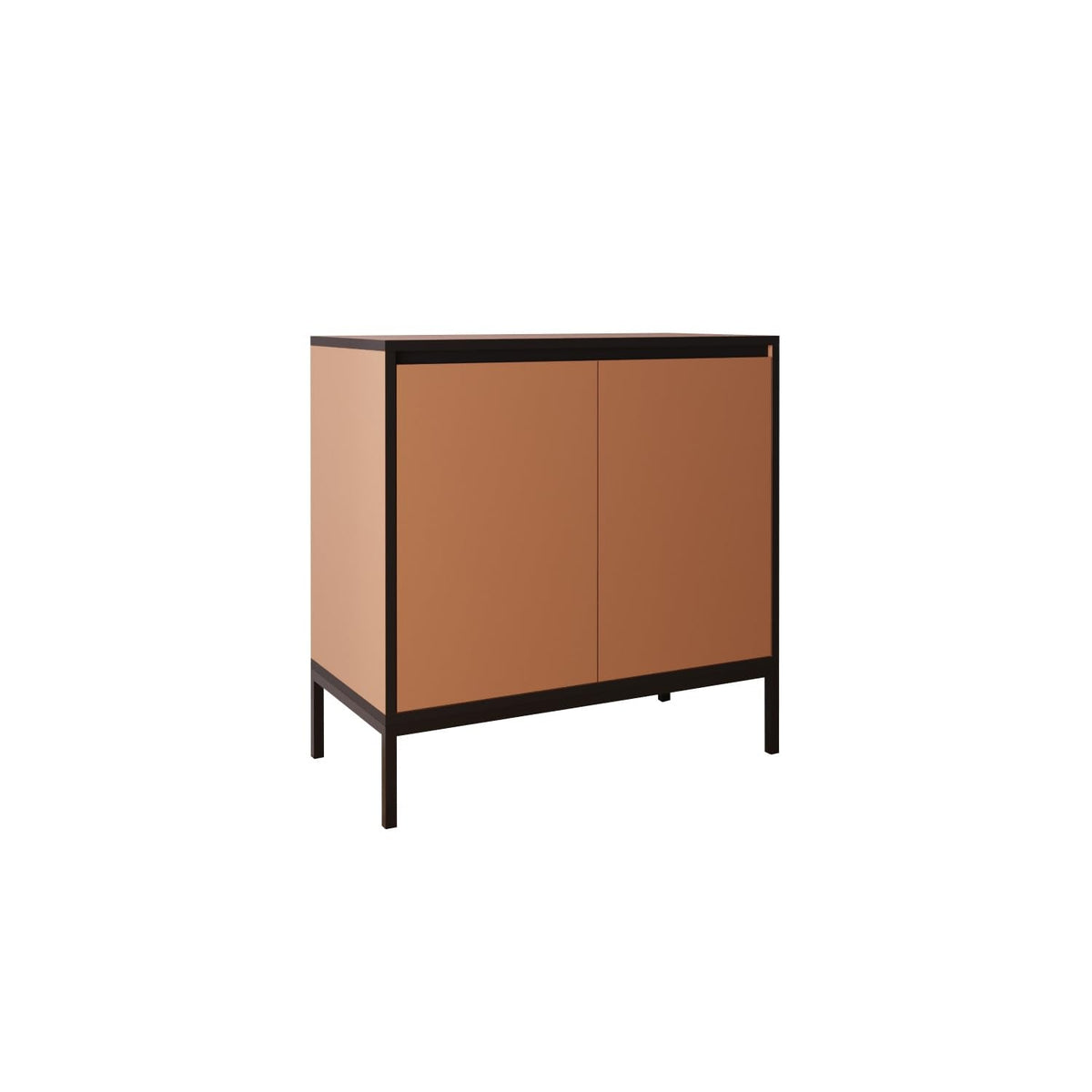 Wooden Shoe Rack Cabinet-80 cm Multipurpose Cupboard and Sideboard with 2 Closed Shelves, Modern Shoe Storage Cabinet with Elegant