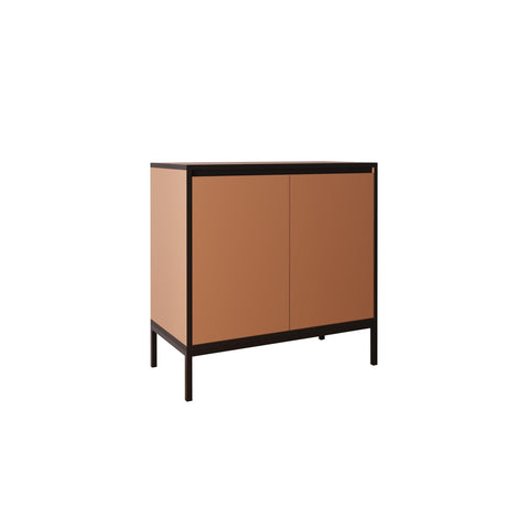 Wooden Shoe Rack Cabinet-80 cm Multipurpose Cupboard and Sideboard with 2 Closed Shelves, Modern Shoe Storage Cabinet with Elegant