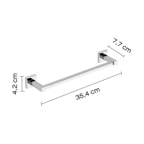 GEDY | Colorado Bathroom Towel Holder in Stainless Steel and Cromall, Towel Rail Fixable with Screws or Glue, Weight Supported 7 kg, Chrome