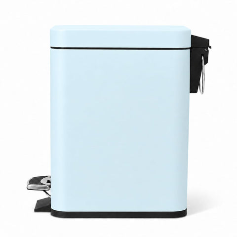 Home Zone Living 1.3 Gallon Bathroom Trash Can with a Lid, Stainless Steel Wastebasket with Slim Shape and Step Pedal for Home and Office