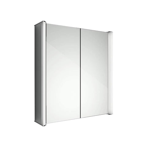 iBathUK Revere LED Illuminated Bluetooth Mirror Cabinet, Double Door Mirrors with Shaver Socket, 3 Adjustable Shelves Soft Close Door