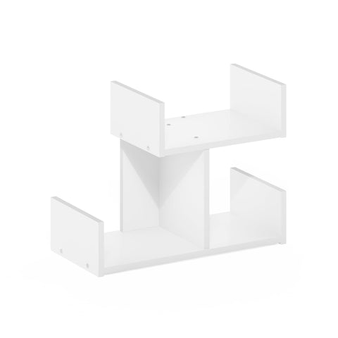 Furinno Hermite Wooden Desktop Bookshelf Storage Organizer for Home and Office Supplies, White