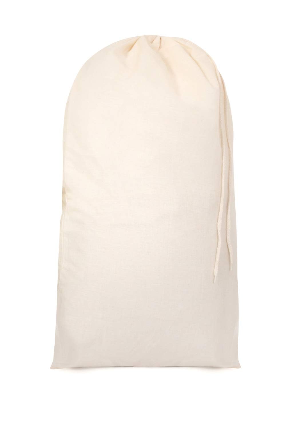 Bronta Mill Plain Natural 100% Cotton Drawstring Stuff Bags | Eco Friendly Storage Pouch | XL - 75 x 50cm (Natural, Pack of 10)