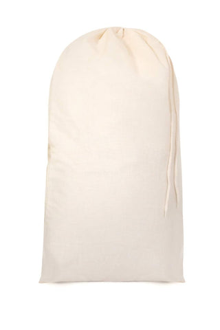 Bronta Mill Plain Natural 100% Cotton Drawstring Stuff Bags | Eco Friendly Storage Pouch | XL - 75 x 50cm (Natural, Pack of 10)
