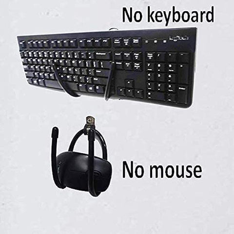 AUXPhome Pack of 2, Universal Keyboard and Mouse Organizer - Wall Mount Clip Hanger Display Storage Holder - No Falling