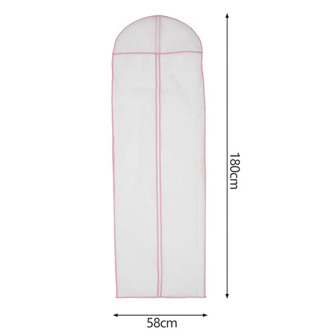 180cm Wedding Dress Bag with Zipper Breathable Clear Garment Bags Dustproof Long Dress Bags Covers Non-woven Bridal Dress Cover Storage Bag Full