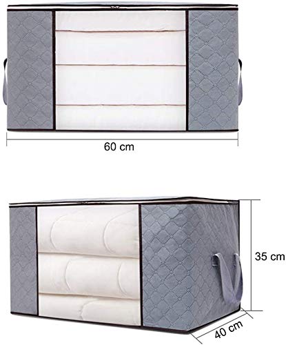 VLikeze Foldable Storage Bags, 84L Waterproof Anti-Mold Moisture Proof Large Capacity Thick Nonwoven Clothing Storage Bags for Comforters, Blankets