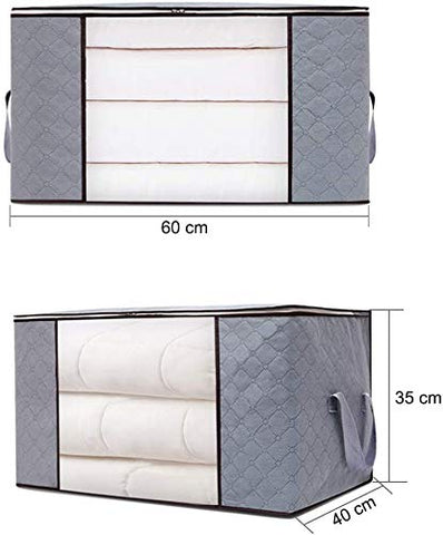 VLikeze Foldable Storage Bags, 84L Waterproof Anti-Mold Moisture Proof Large Capacity Thick Nonwoven Clothing Storage Bags for Comforters, Blankets