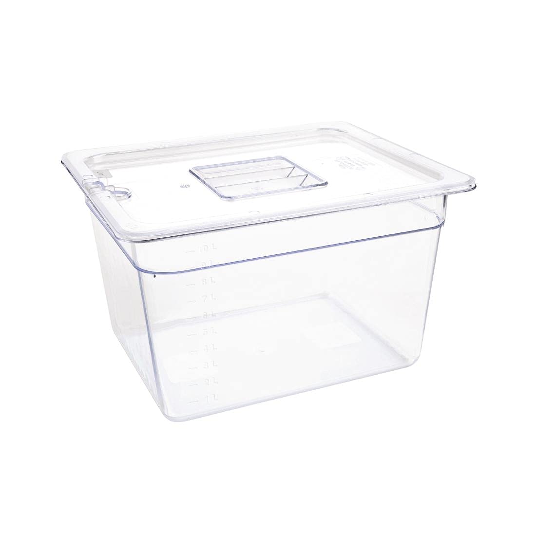 Vogue 1/2 Gastronorm Container 200mm 10.8 Litre Catering Food Storage Pan, Transparent