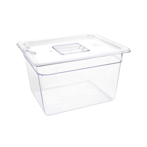 Vogue 1/2 Gastronorm Container 200mm 10.8 Litre Catering Food Storage Pan, Transparent