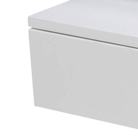 AC Design Furniture Fia Floating Nightstand in White, 1 piece, Wall Mounted Bedside Table with Drawer and a Shelf, Bedroom Furniture, H: 22,5 x W