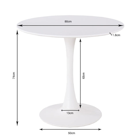 Kare Design Dining Table Schickeria, Round, Walnut and Black, 80cm Diameter
